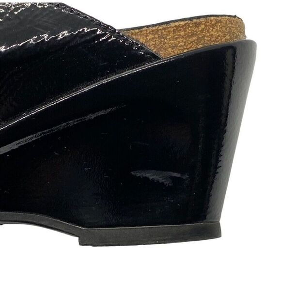 Mephisto Women's Nazli Sandals Black Patent Leather Crystals Wedge Size 10 / 40 - Picture 15 of 16